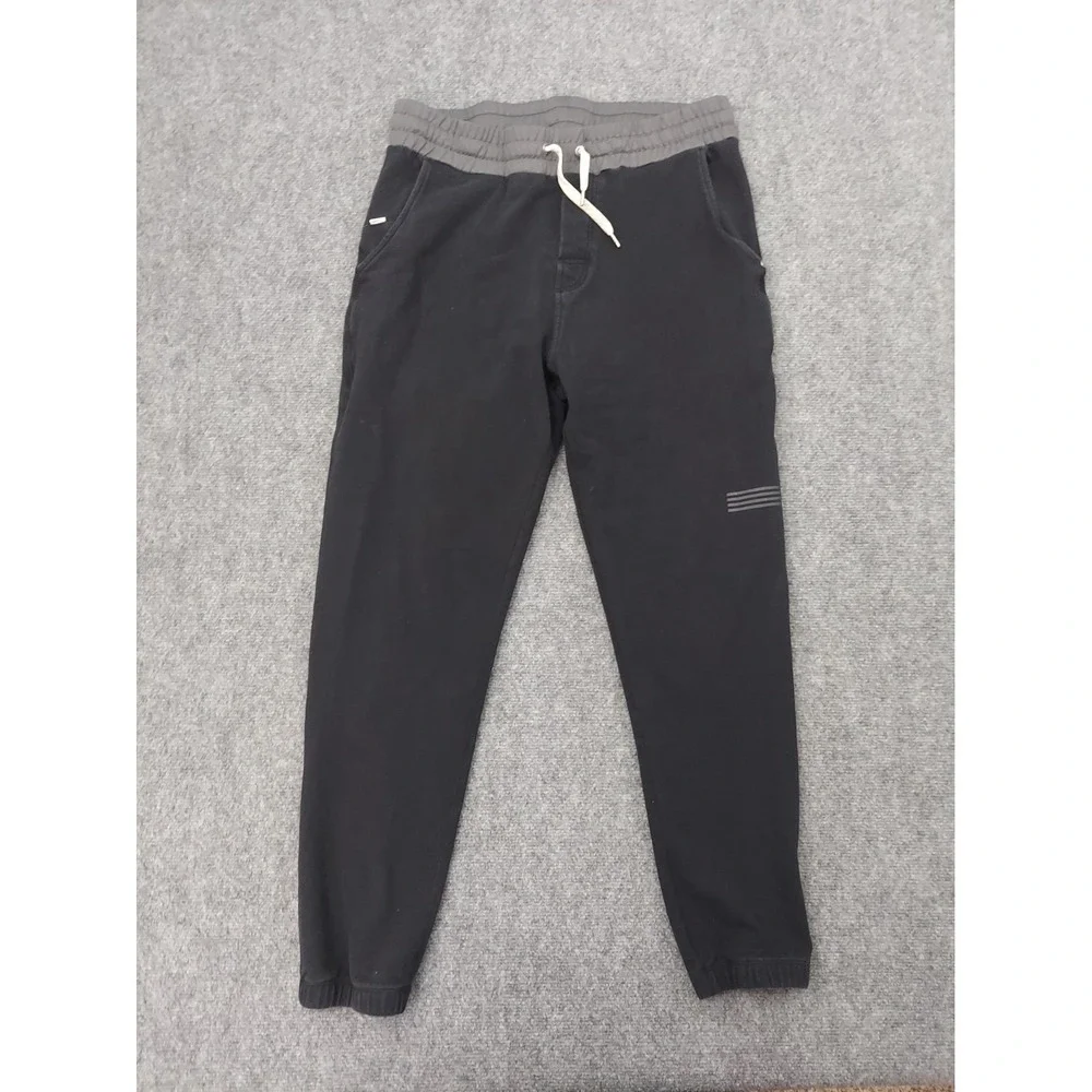 Vuori Balboa Jogger Sweat Pants Mens XL Black Gray Drawstring Waist Pockets Gym